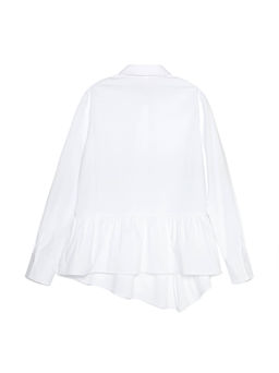 CONTE Однотонная хлопковая рубашка с ассиметричной баской LBL 1040 white