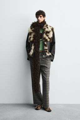 CONTRAST FAUX LEATHER JACKET HARRY LAMBERT FOR ZARA X DISNEY