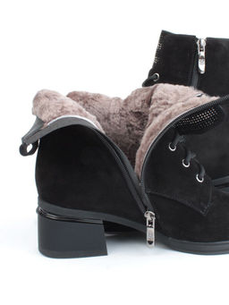 04-M3-H238 BLACK Ботинки зимние женские (натуральная замша, натуральный мех) - Фабричный китай фото 15