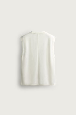 CAMISETA TANK ESTRUCTURA BORDADO COMBINADO / Crudo - Zara фото 7