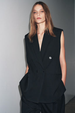 ZW COLLECTION OVERSIZE DOUBLE-BREASTED WAISTCOAT - Zara фото 2