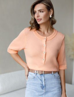 D39.348 Джемпер женский персиковый