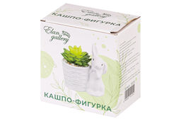 Кашпо-фигурка 11,5*7,5*12 см Зайка с цветком - Elan gallery фото 7