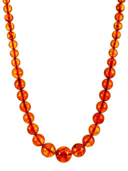 Бусы Шары из натурального формованного янтаря чайного цвета