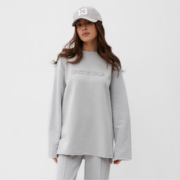 Свитшот женский MIST Cozy style, серый, размер 46