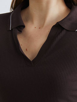 Polo Yaka Fitilli Kad?n Ti??rt