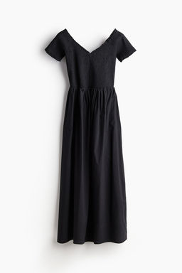 Vestido off-the-shoulder con cuerpo nido de abeja - H&m фото 5