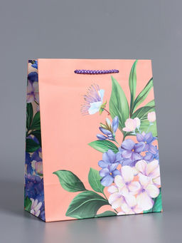 Пакет подарочный ламинированный «Цветы эмоций», персиковый, 18×22.3×10 см