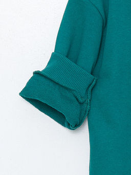 Bisiklet Yaka Uzun Kollu Bask?l? Erkek Bebek Sweatshirt