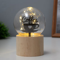 Фигурка световая RISALUX «Люблю кофе», LED-ночник, 3×AG10, шар-8 см, 6.5×6.5×11.5 см
