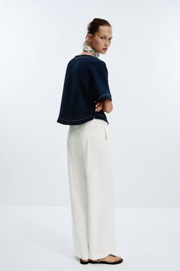 CONTRAST STITCHING TROUSERS WITH BELT LOOPS - Zara фото 3
