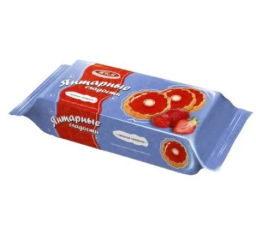 Янтарные сладости (38) ФАС с желе Клубника печенье вес 250 г (ТКМ)