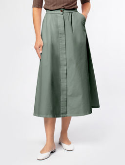 VILATTE / Юбка из 100% хлопка на резинке сзади, с карманами  фото 3