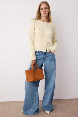 Lacivert Dokulu Pamuk Kar?s?ml? Triko H?rka TWOAW26HI00101 - Trendyolmilla фото 8