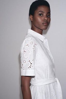 ZW COLLECTION EMBROIDERED SHIRT DRESS - Zara фото 3