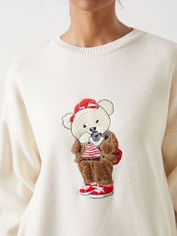 Ay? Teddy Nak??l? Oversize Kad?n Triko Tunik