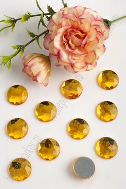 Стразы граненые 18 мм, круглые (50 шт) SF-1595, золото №11