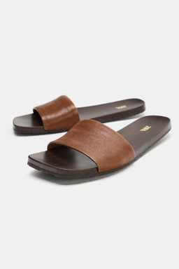 SANDALIA PLANA PIEL SOFT / Marr?n - Zara фото 3