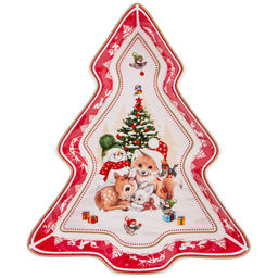 БЛЮДО LEFARD С НОВЫМ ГОДОМ! В ФОРМЕ ЕЛКИ 25Х21Х4 СМ КРАСНОЕ  фото 2