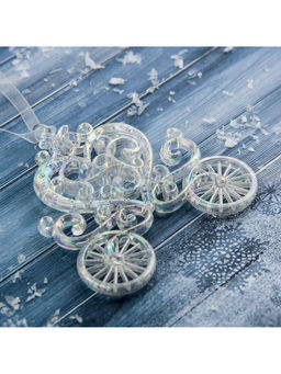 Цена за 2 шт. Ёлочная игрушка Зимнее волшебство. Карета, перелив 1111 см, прозрачный перелив  фото 8