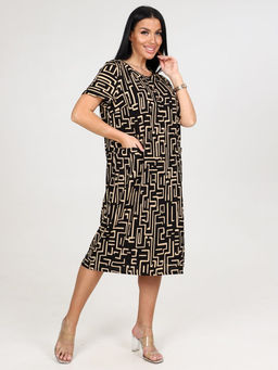 756 ЖЕНСКОЕ ПЛАТЬЕ (Черный/бежевый) - А-дина фото 4