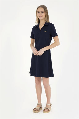 Женское темно-синее трикотажное платье - U.s. polo assn фото 2