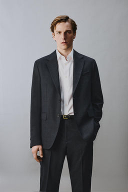 BLAZER TRAJE CUADROS 100% LANA / Marino - Zara фото 2