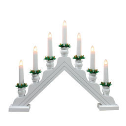 UDL-L7301-007/SWA/WW WHITE BRIDGE Фигура Новогодняя горка, 39,5х30,5см. 7 миниламп накаливания. Теплый белый свет. Корпус белый. Материал дерево. TM Uniel