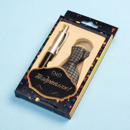 Набор подарочный 2 в 1, ручка, брелок-галстук, МИКС