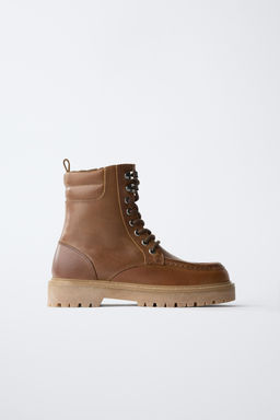 LINED LEATHER ANKLE BOOTS - Zara фото 2
