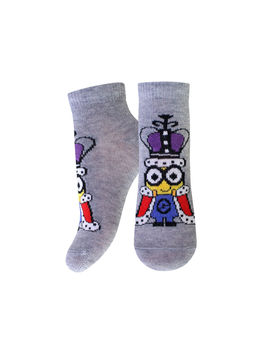 Цена за 2 пары БРЕСТСКИЕ НОСКИ ДЕТСКИЕ 3095 MINIONS (укороченные) серый меланж