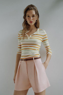 DARTED BERMUDA SHORTS WITH BELT - Zara фото 36