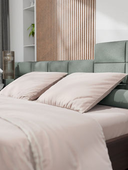 Постельное бельё евро «Этель», тенсель, бежевое