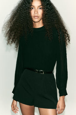 SEMI-SHEER COMBINED BELTED JUMPSUIT - Zara фото 3
