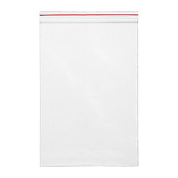 Пакет упаковочный с замком Zip Lock 150x220 мм, ПНД, 35 мкм, прозрачный, 50 шт в упаковке, с красной полосой на zip-застежке
