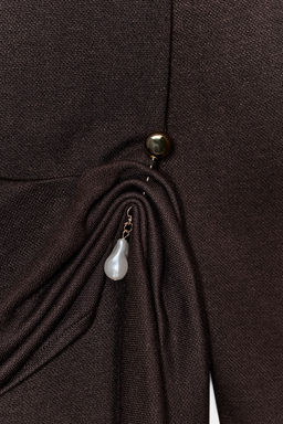 SOFT DRESS WITH BROOCH - Zara фото 7