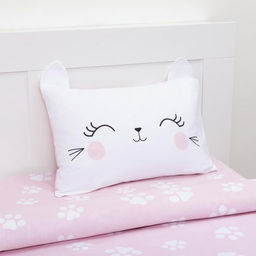 Постельное бельё Этель 1,5 сп Pink cat 143х215 см, 150х214 см, 50х70 см -1 шт, 100% хлопок, бязь  фото 2