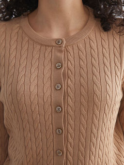 Bisiklet Yaka Kendinden Desenli Kad?n Triko H?rka