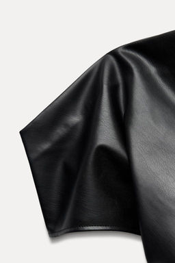 ZW COLLECTION DRAPED FAUX LEATHER DRESS - Zara фото 11