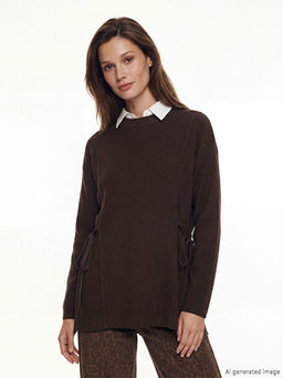 Bisiklet Yaka Kad?n Triko Tunik