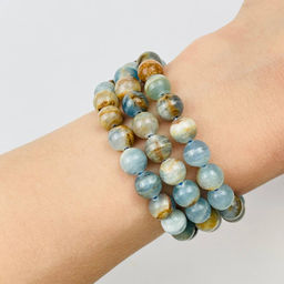 Бусины для украшений из голубого карибского Кальцита (50 бусин)