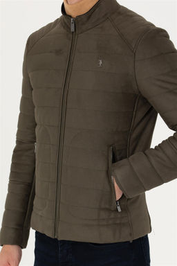 U. S. Polo Assn / Мужская кожаная куртка цвета хаки - U.s. polo assn фото 6