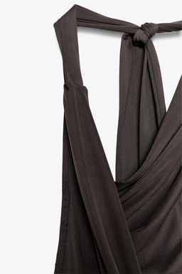 FLOWING NECKLINE DRESS WITH PLEATS - Zara фото 7