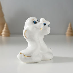 Фигурка керамика Парочка кобр: любовь, белый с золотом, 4.5?9?8 см