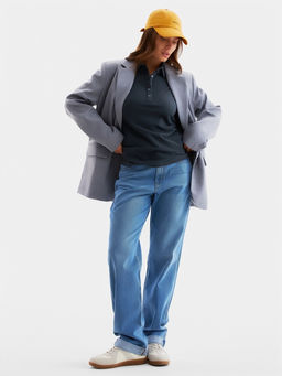 Футболка поло женская MINAKU: Basic line, графит, размер 42