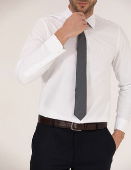 Beyaz Slim Fit Uzun Kollu Klasik G_mlek