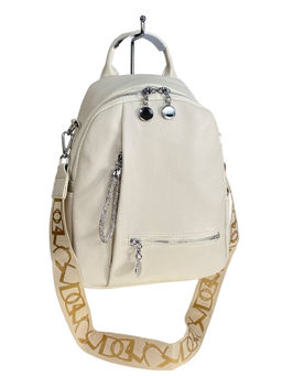 Сумка-рюкзак из искусственной кожи, цвет молочный