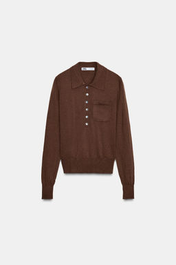 BASIC WOOL POLO SHIRT - Zara фото 23