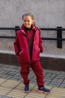 Бомбер утепленный, бордо - Inzibe фото 44