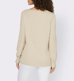 Блузка с кружевом, песочная - Linea tesini фото 4